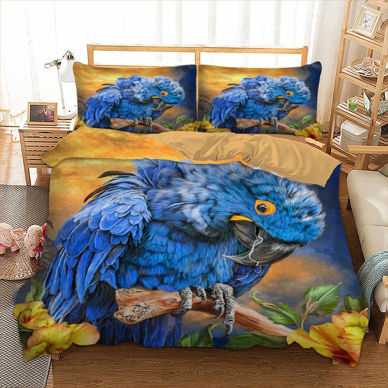 Blue Parrot Bedding set 3D Bird Duvet Quilt Cover queen king size Bedclothes Bed linen 3pcs, Color as picture
Blue Parrot Bedding set 3D Bird Duvet Quilt Cover queen king size Bedclothes Bed linen 3pcs, Color as picture