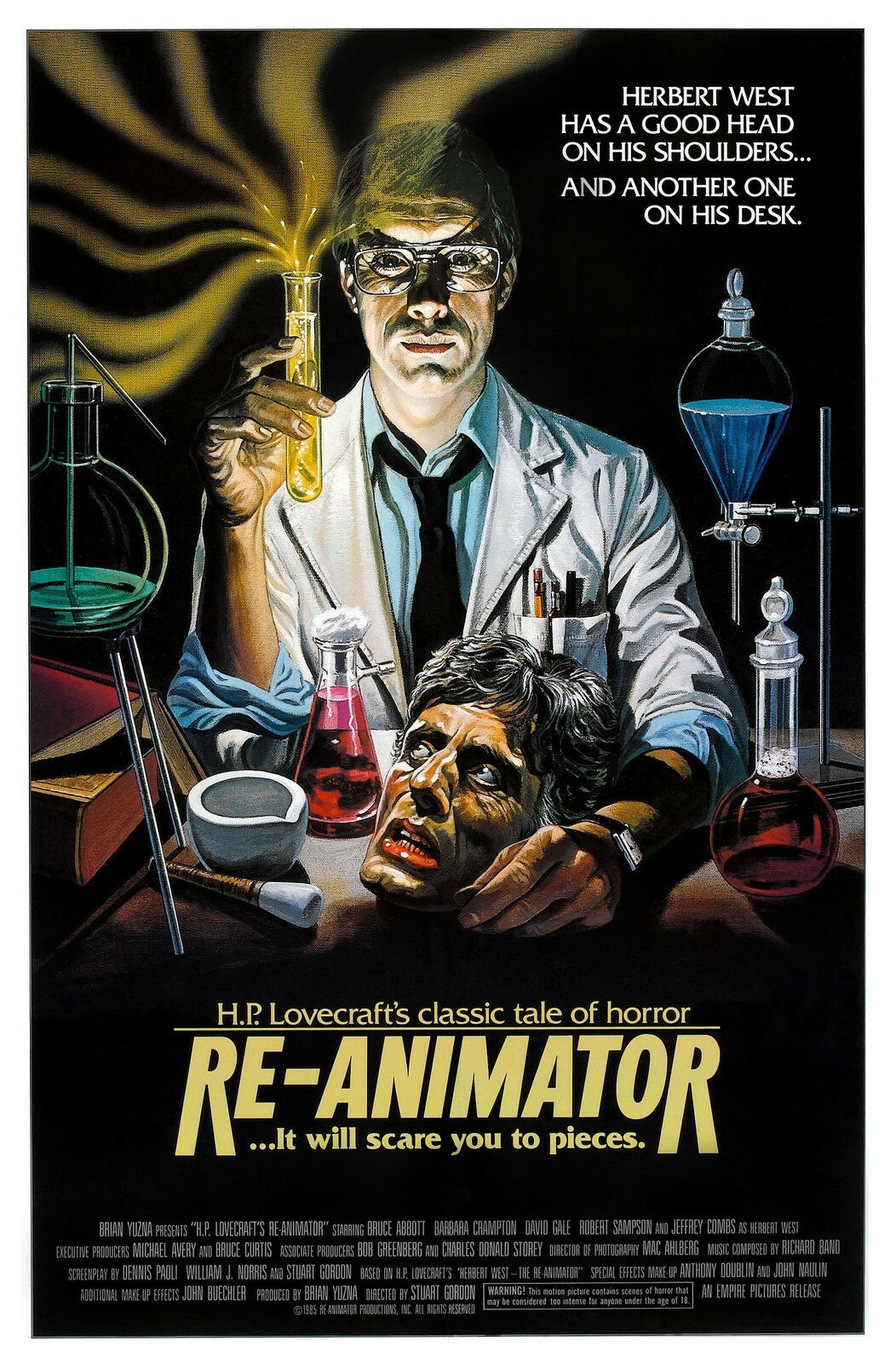 RE-ANIMATOR Movie 1985 H.P. Lovecraft Paintings Art Film Print Silk Poster Home Wall Decor
RE-ANIMATOR Movie 1985 H.P. Lovecraft Paintings Art Film Print Silk Poster Home Wall Decor