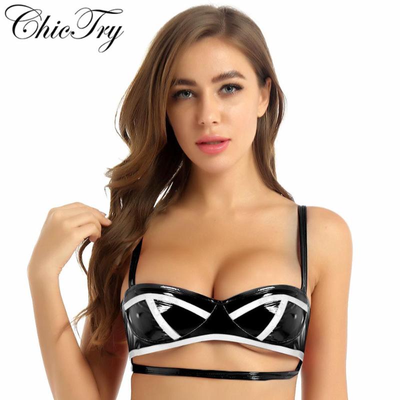 Fashion Womens Femme Sexy Latex Clubwear Costumes Pole Dance Club Crop Top Leather Lingerie Cut Out Underbust Wire-free Bra Top, Black
Fashion Womens Femme Sexy Latex Clubwear Costumes Pole Dance Club Crop Top Leather Lingerie Cut Out Underbust Wire-free Bra Top, Black