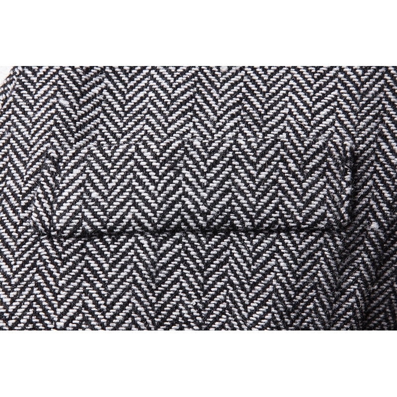 Herringbone Tweed Mens Waistcoat Formal Business Casual Slim Fit Vests for Men Retro British Style Gentleman Men Suit Vest Gilet 201014