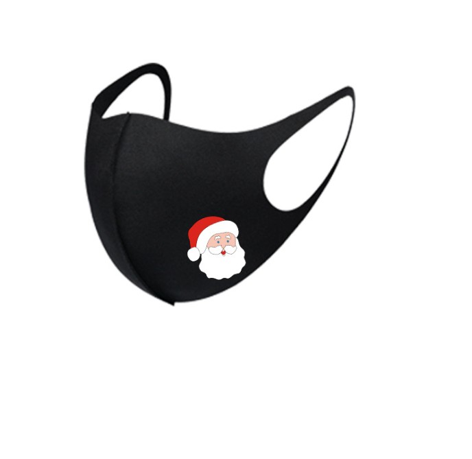 Black Christmas Masks Elk Santa Claus Printed Snowman Designer Masks Fashion Outdoor Breathable Comfortable Mask Xmas Decoration 9 designs