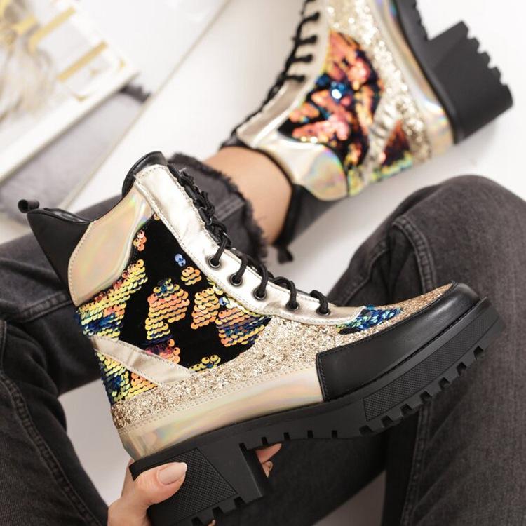 2020 new women's boots high-top sequined camouflage shoes wear-resistant rubber shoes outdoor climbing, Rosy red
2020 new women's boots high-top sequined camouflage shoes wear-resistant rubber shoes outdoor climbing, Rosy red