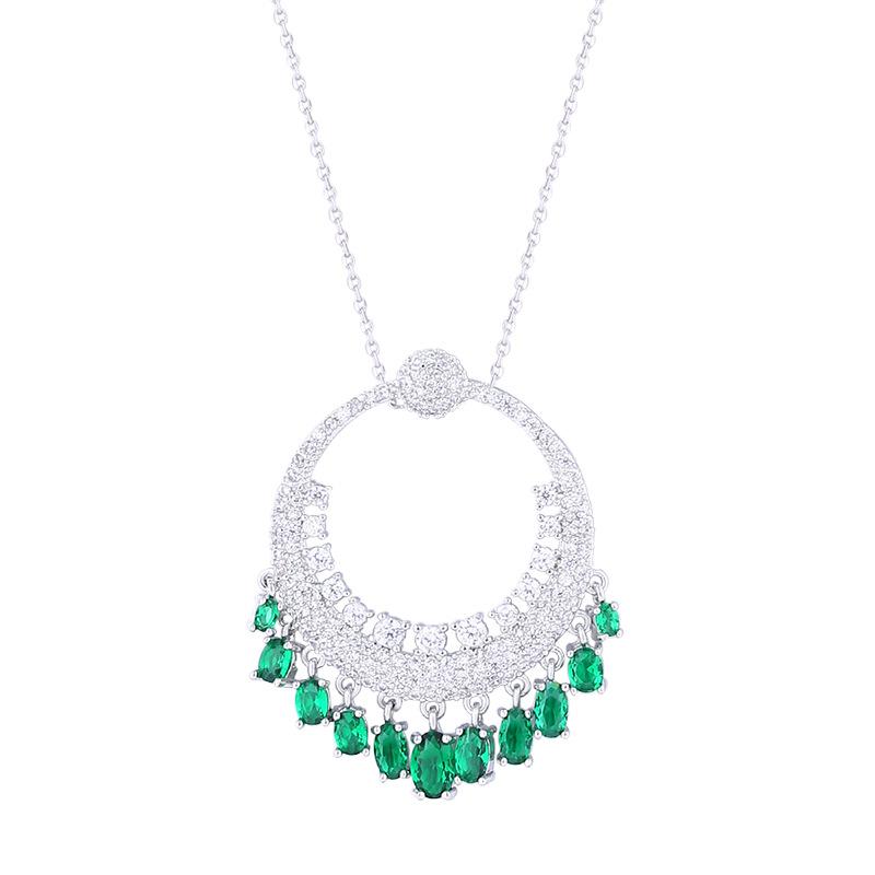 High Quality Silver Color Green Water Drop Round CZ Chain Necklace Party Wedding Jewelry for Women
High Quality Silver Color Green Water Drop Round CZ Chain Necklace Party Wedding Jewelry for Women