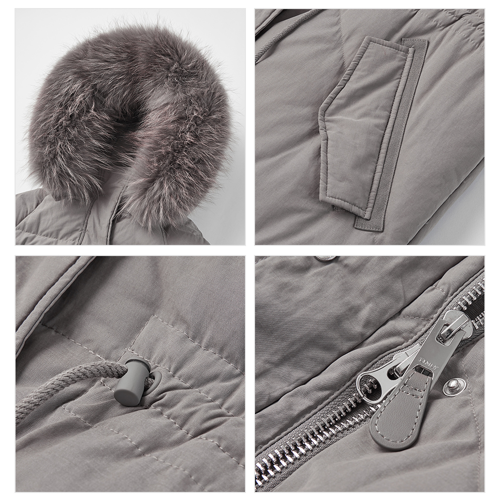 YAYA Fashion Winter Down Jacket Women's Big Real Fur Hooded Thick Down Parkas X-Long Loose Warm Winter Down Outwear 201201