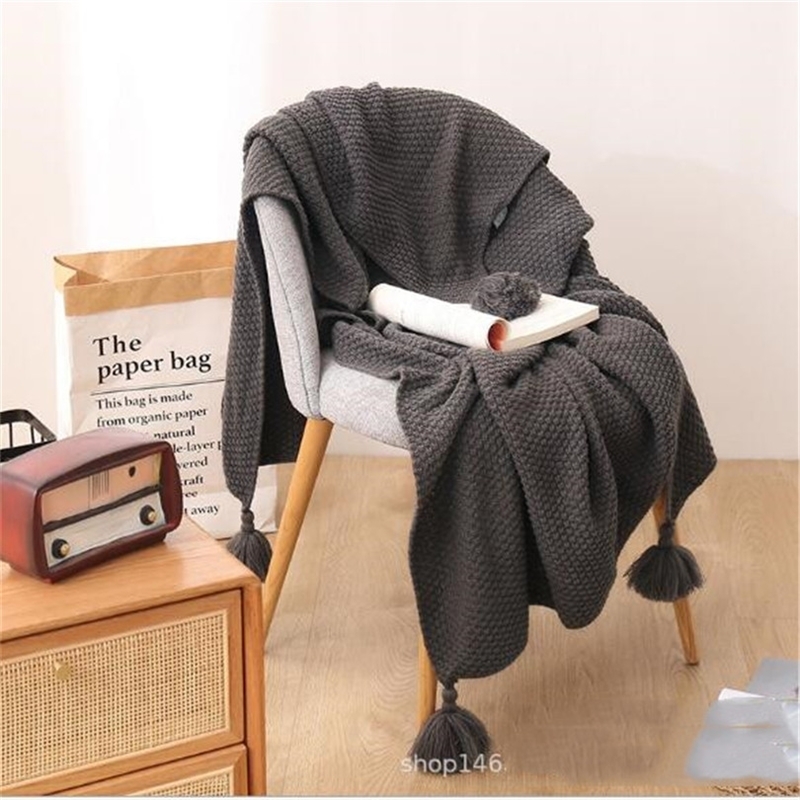 Baby Blanket Knitted Newborn Baby Swaddle Wrap Blankets Tassel Super Soft Kids Baby Stroller Crib Bedding Quilts Throw Blankets LJ201014