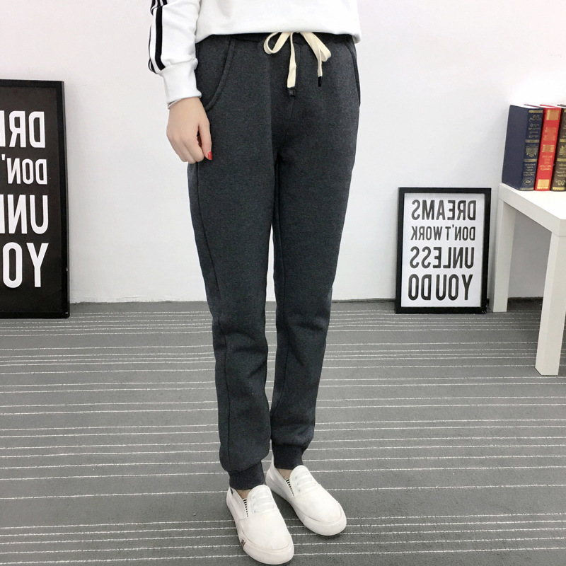 Jvzkass winter new lamb plus size sweat pants plus velvet padded feet pants lamb wool casual pants women's trousers Z54 201106