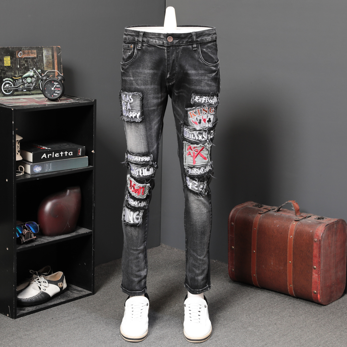 2020 Hole Male Embroidery Splices Skinny Autumn Patched Holes Black Jeans Man Directly Cannster Strength Elastic Pants Long Vqk6, Pictures co lor
2020 Hole Male Embroidery Splices Skinny Autumn Patched Holes Black Jeans Man Directly Cannster Strength Elastic Pants Long Vqk6, Pictures co lor