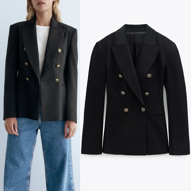 2021 New Black Tailored Double-breasted Blazer Women Vintage Metal Buttons Lapel Collar Long Sleeve Fashion Office Ladies Blazers Oc9g
2021 New Black Tailored Double-breasted Blazer Women Vintage Metal Buttons Lapel Collar Long Sleeve Fashion Office Ladies Blazers Oc9g