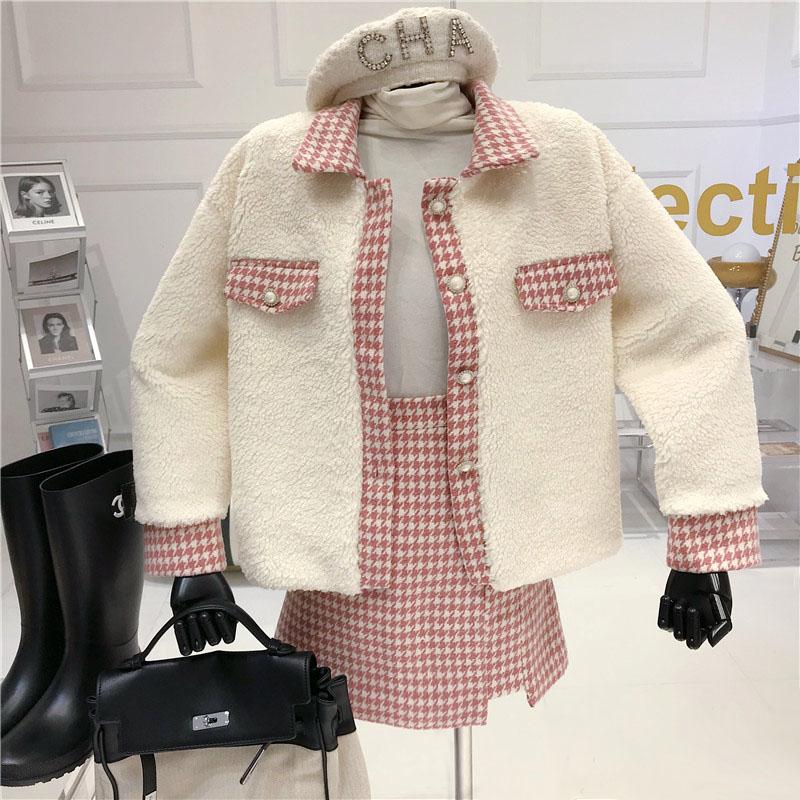 Fall Winter Sweet Korean Style Two Piece Set Women Elegant Plaid Patchwork Jacket Coat + Bodycon Mini Short Skirt 2 Piece Suits, Picture color
Fall Winter Sweet Korean Style Two Piece Set Women Elegant Plaid Patchwork Jacket Coat + Bodycon Mini Short Skirt 2 Piece Suits, Picture color