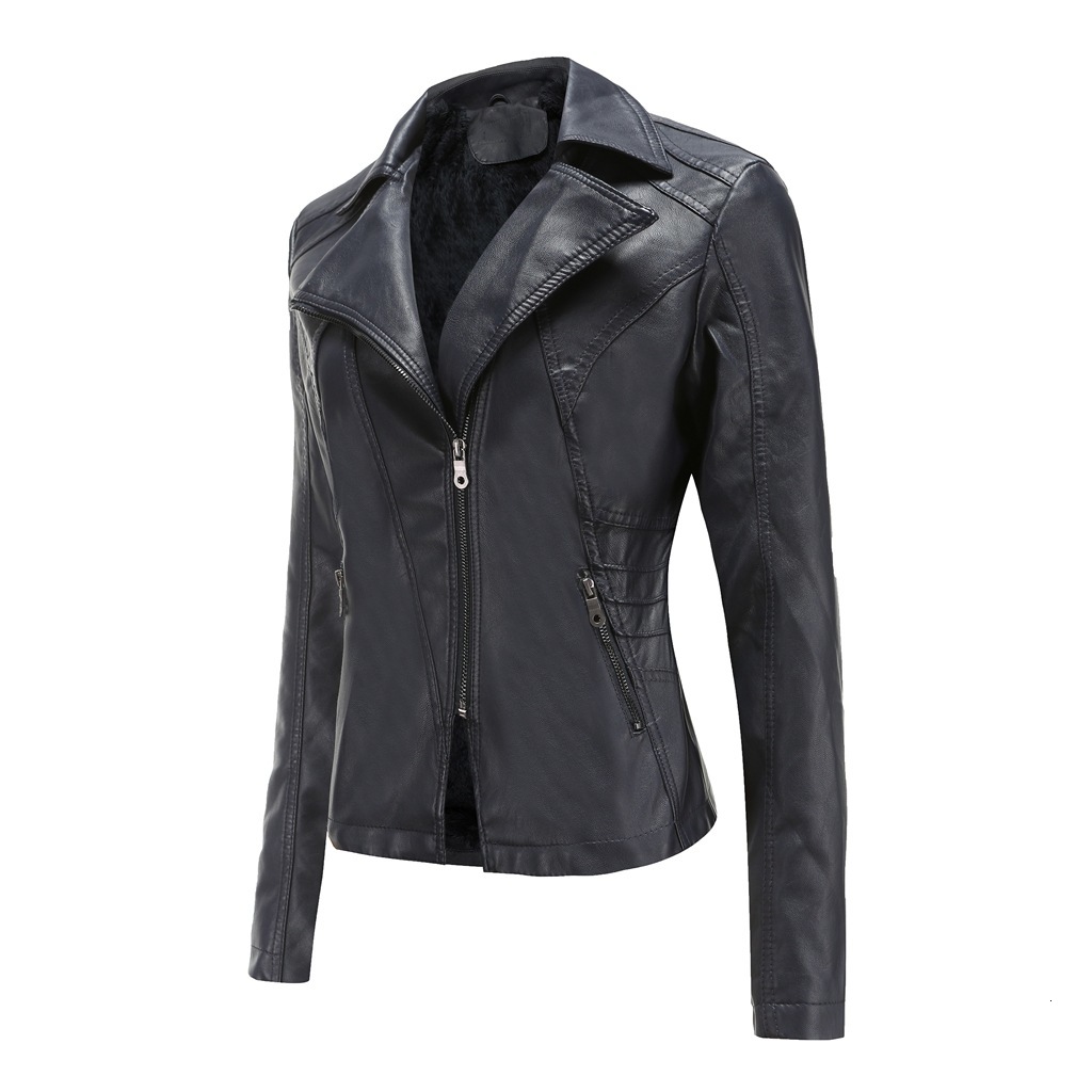 2021 Foreign Trade New Leather Oblique Short Jacket Women's Clothes 2SC8, Black
2021 Foreign Trade New Leather Oblique Short Jacket Women's Clothes 2SC8, Black