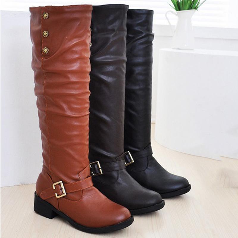 Women Boots Ladies Retro Low-heeled Shoes Buckle Add Cotton Long Tube Knight Boots PU Leather Fashion Female Warm Shoes M50#1, Bk
Women Boots Ladies Retro Low-heeled Shoes Buckle Add Cotton Long Tube Knight Boots PU Leather Fashion Female Warm Shoes M50#1, Bk