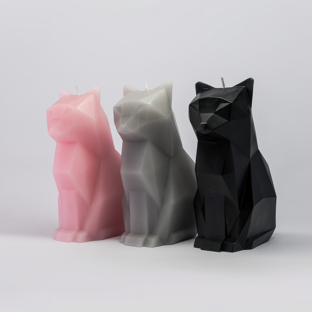 Drop Shipping Black Cat Pet Handmade Craft candle with skeleton Christmas New Year Decoration Gift LJ201018