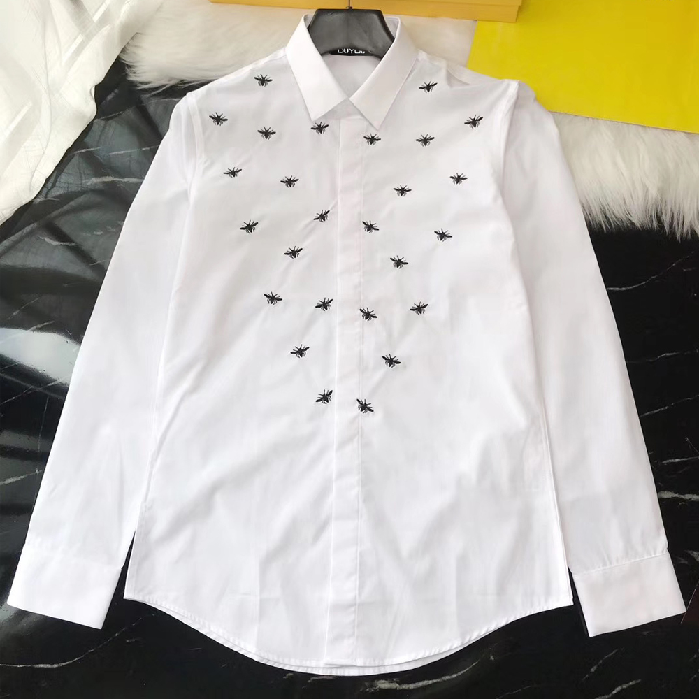 Mens Cotton Dress Shirt Men Embroidery Peaks Dance High Quality Slim Fit Casual Shirts Dy2275 3k6a, White
Mens Cotton Dress Shirt Men Embroidery Peaks Dance High Quality Slim Fit Casual Shirts Dy2275 3k6a, White