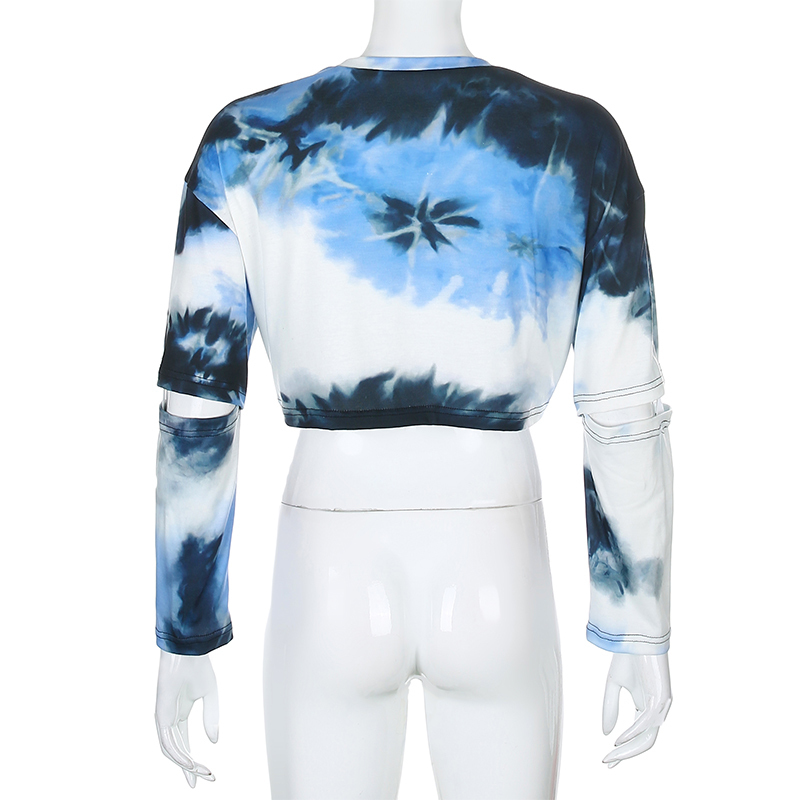 SUCHCUTE hole women's T-shirts basic tee long sleeve 90s tshirt spoiled E girl summer gothic vintage tops female streetwear 201028