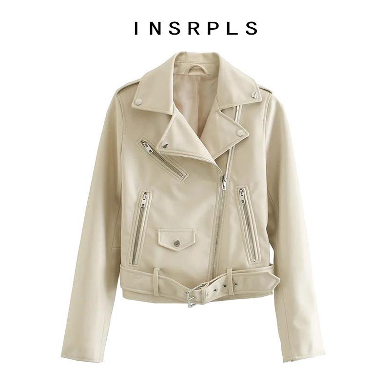 INSRPLS Women Fashion With Metal Zip Faux Leather Biker Jacket Coat Vintage Long Sleeve Pocket Female Outerwear Chic Tops, As picture
INSRPLS Women Fashion With Metal Zip Faux Leather Biker Jacket Coat Vintage Long Sleeve Pocket Female Outerwear Chic Tops, As picture