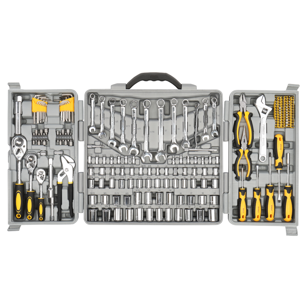 WACO Furniture Tools Set Kit, Mechanics Tool Kit, Professional Socket Set with Heavy Duty Case Box, Multi-Function Tools (Gray Color 205pcs)
WACO Furniture Tools Set Kit, Mechanics Tool Kit, Professional Socket Set with Heavy Duty Case Box, Multi-Function Tools (Gray Color 205pcs)