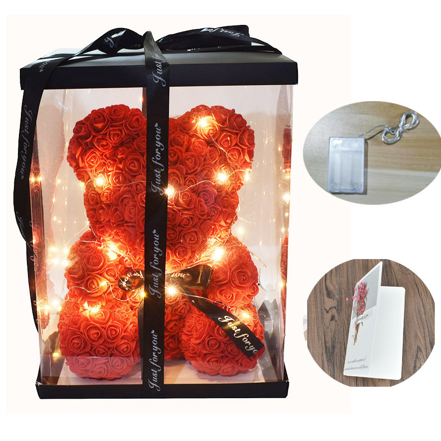 Dropshipping 40cm Soap Foam Rose Bear with Led light Free Gift Card In gift box For valentines Day and Girldfriend T200903, Purple with box
Dropshipping 40cm Soap Foam Rose Bear with Led light Free Gift Card In gift box For valentines Day and Girldfriend T200903, Purple with box