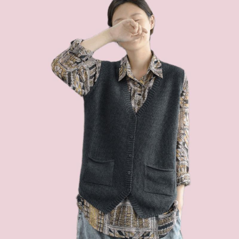 2021 Women Autumn Winter Sweater Vest Female Loose Single Breasted Sleeveless V-neck Waistcoat Lady Pocket Casual Knit Gilet G45, Black
2021 Women Autumn Winter Sweater Vest Female Loose Single Breasted Sleeveless V-neck Waistcoat Lady Pocket Casual Knit Gilet G45, Black