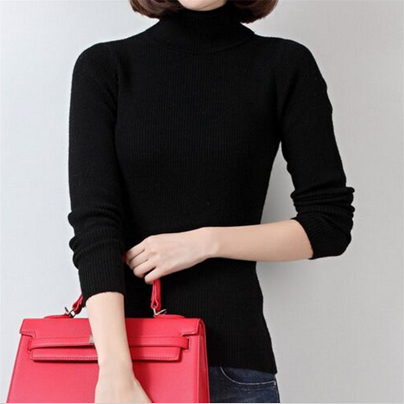 Autumn Winter Women Sweater Knitted Turtleneck Sweater Casual Soft Jumper Fashion On Sale Femme Elasticity Pullovers 201222