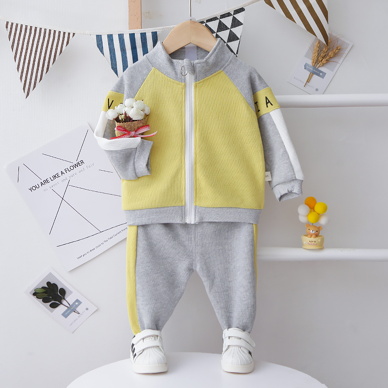 New Fashion Spring Autumn Baby Girl Clothes Children Boys Cotton Jacket Pants 2 Piece Set Toddler Casual Costume Kids TracksuitsX1019
