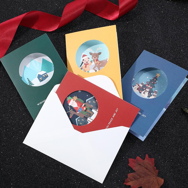 4pcs/pack New Style Christmas Greeting Card New Year Blessing Card Cute Paper Message With Envelope inside
4pcs/pack New Style Christmas Greeting Card New Year Blessing Card Cute Paper Message With Envelope inside