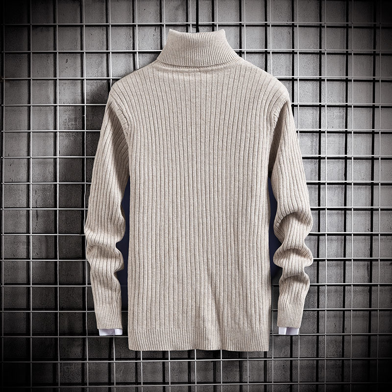 Turtleneck slim sweater men autumn winter kintted pullovers mens wool warm sweaters o-neck solid color knitwears streetwear 201211