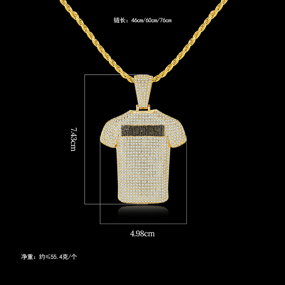 Hip Hop Full Zircon Shining Pendant Necklace Gold Plated Bling Mens Necklace Rap Jewelry Gold/Silver