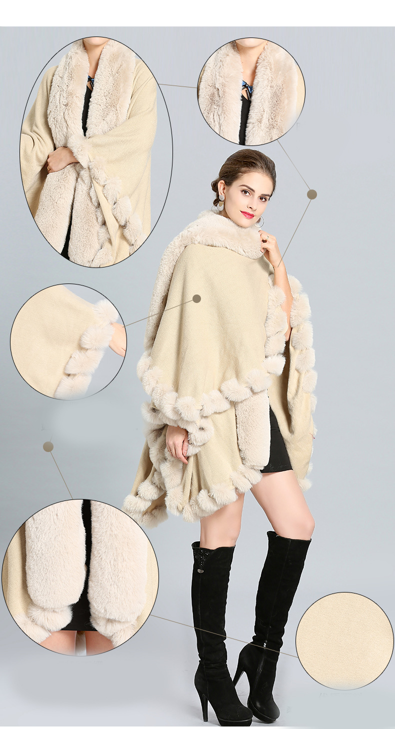 In stock Wedding Shawl Autumn Winter New Plus Size Fox Fur Women Cloak Warm High Quality Women Coat Free Shipping