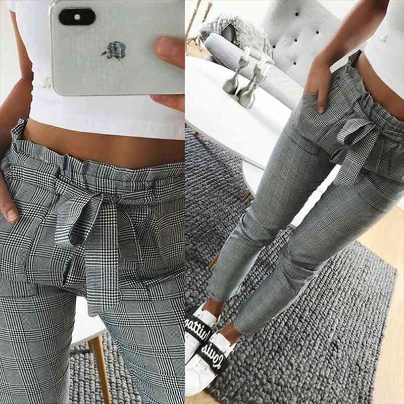 Vintage Gray Grid Casual Pants Women Pants Trousers Female Spring Streetwear Capris Summer, Black;white
Vintage Gray Grid Casual Pants Women Pants Trousers Female Spring Streetwear Capris Summer, Black;white