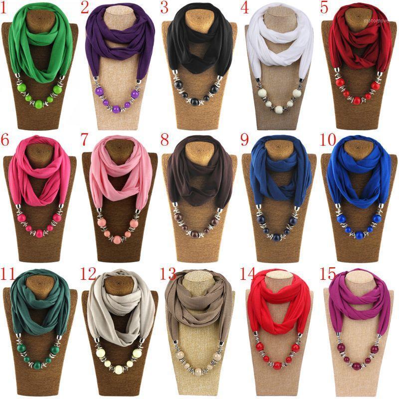 Womens Fashion Neckerchief Ring Scarf Necklaces Beads Solid Color Jewelry Shawl B2QE1
Womens Fashion Neckerchief Ring Scarf Necklaces Beads Solid Color Jewelry Shawl B2QE1