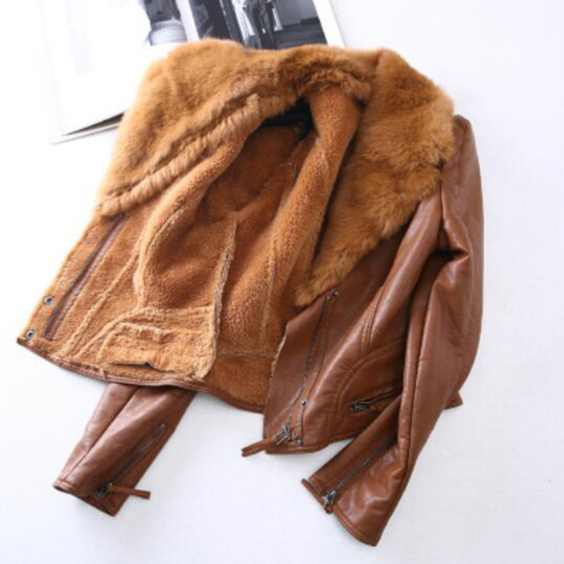 SEDUTMO Plus Size 3XL Faux Leather Jacket Women Punk Fur Coat Black Biker Jacket Motorcycle Outerwear ED056 201226