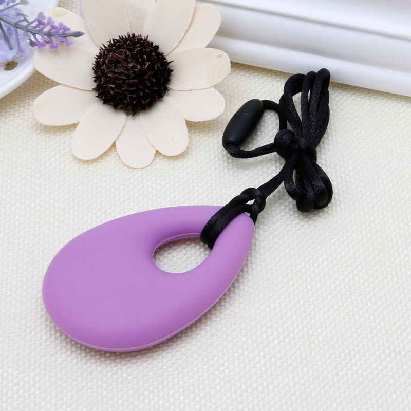 New Silicone Teardrop Pendant Baby Teething Necklace Teether Autism Sensory Chewing Y1221