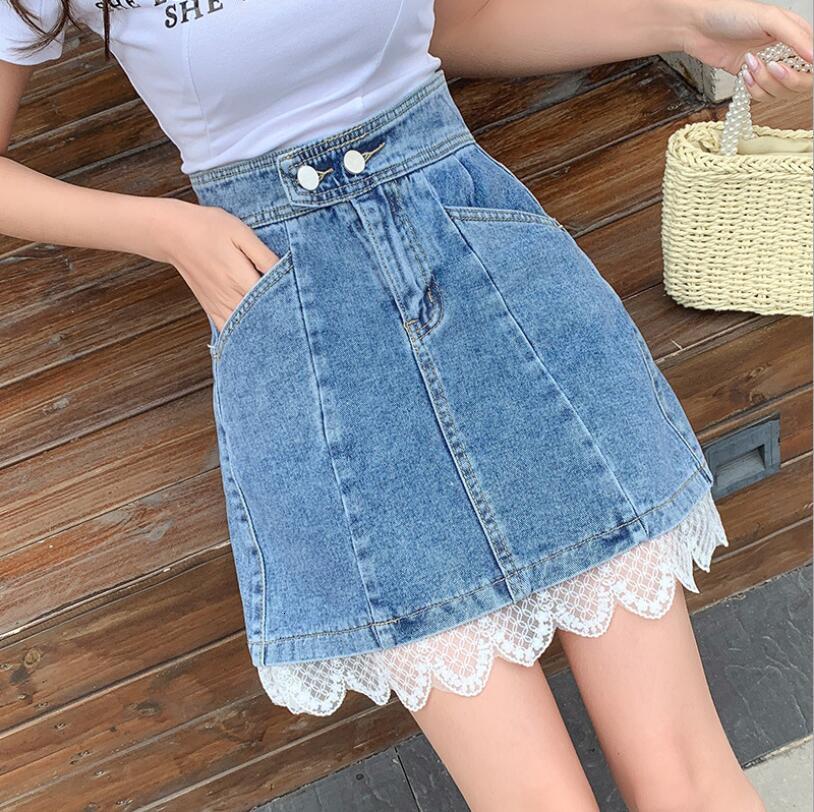 Denim 2021 Summer New Fashion Rentals Casual Female Panel To-line Mini Jeans Skirt P2333 6498, Blue
Denim 2021 Summer New Fashion Rentals Casual Female Panel To-line Mini Jeans Skirt P2333 6498, Blue