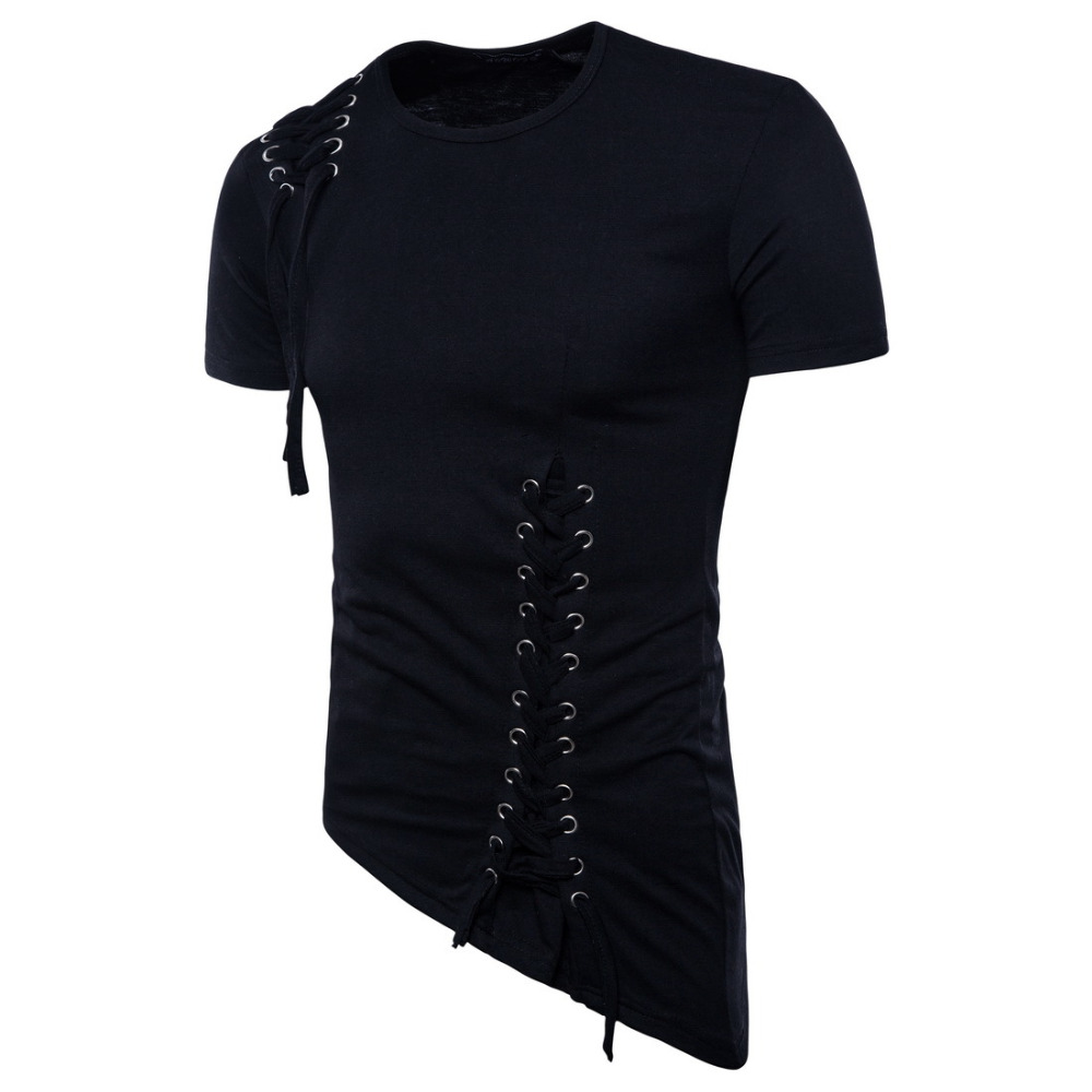 Men irregular design hip hop punk t shirt tops lacing slim fit tee shirts men style tee shirts nightclub stage costume, Coffe
Men irregular design hip hop punk t shirt tops lacing slim fit tee shirts men style tee shirts nightclub stage costume, Coffe