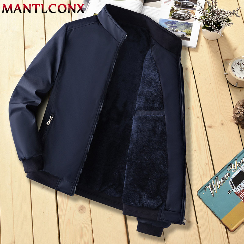 MANTLCONX Men's Winter Jackets Thick Stand Collar Parka Men Coats Casual Warm Fleece Cotton Mens Jackets Male Clothing 4XL 5XL T200117