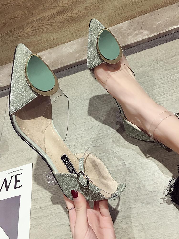 Women's Shoes High-heeled Shoes 2021 New Summer Rough-heeled Crystal Cut-button Transparent Tip Sandals, Green
Women's Shoes High-heeled Shoes 2021 New Summer Rough-heeled Crystal Cut-button Transparent Tip Sandals, Green