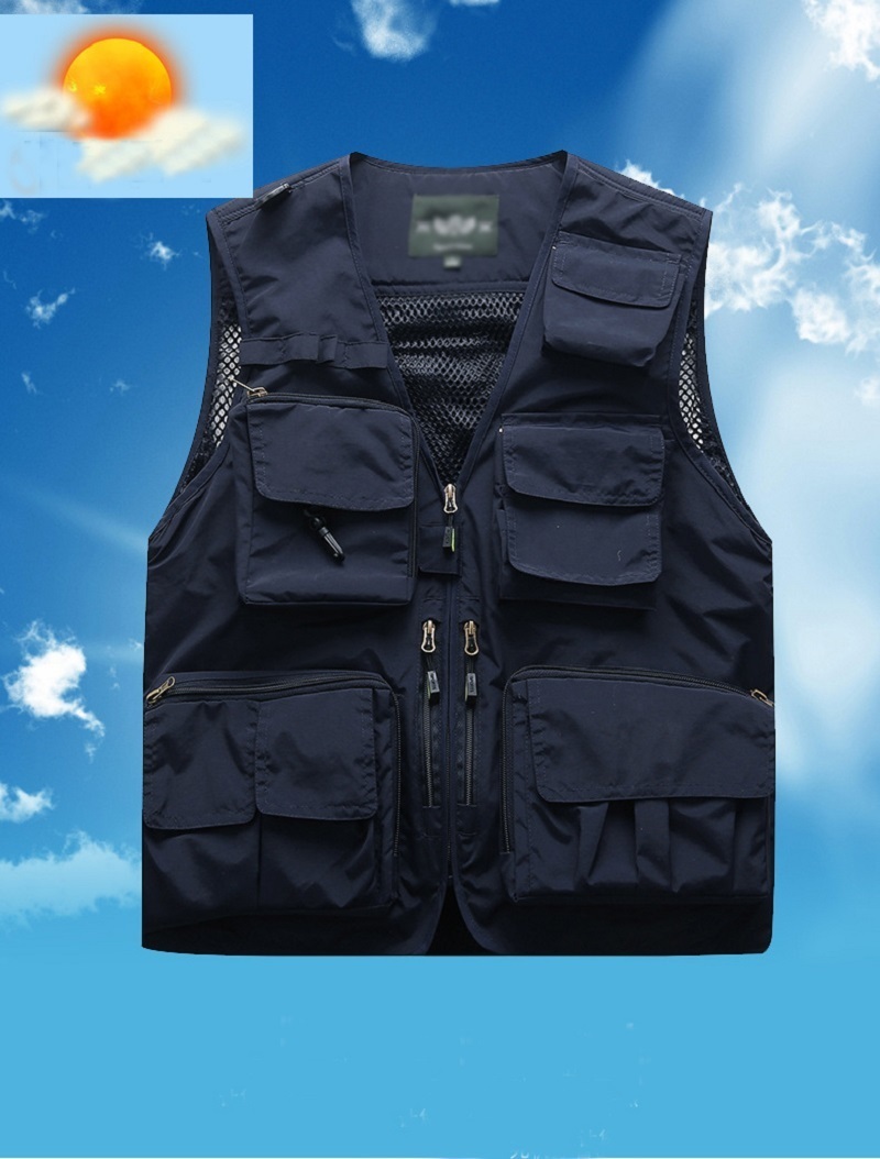 Fishing Vests Quick Dry Breathable Multi Pockets Mesh Vest Sleeveless Jackets Unloading Photography Hiking Vest Fish Vest S-7XL 201120