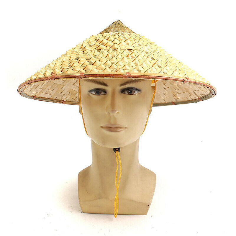 Vietnamese Japanese Coolie Straw Bamboo Cone Sun Hat Garden Farmer Fishing Y200714