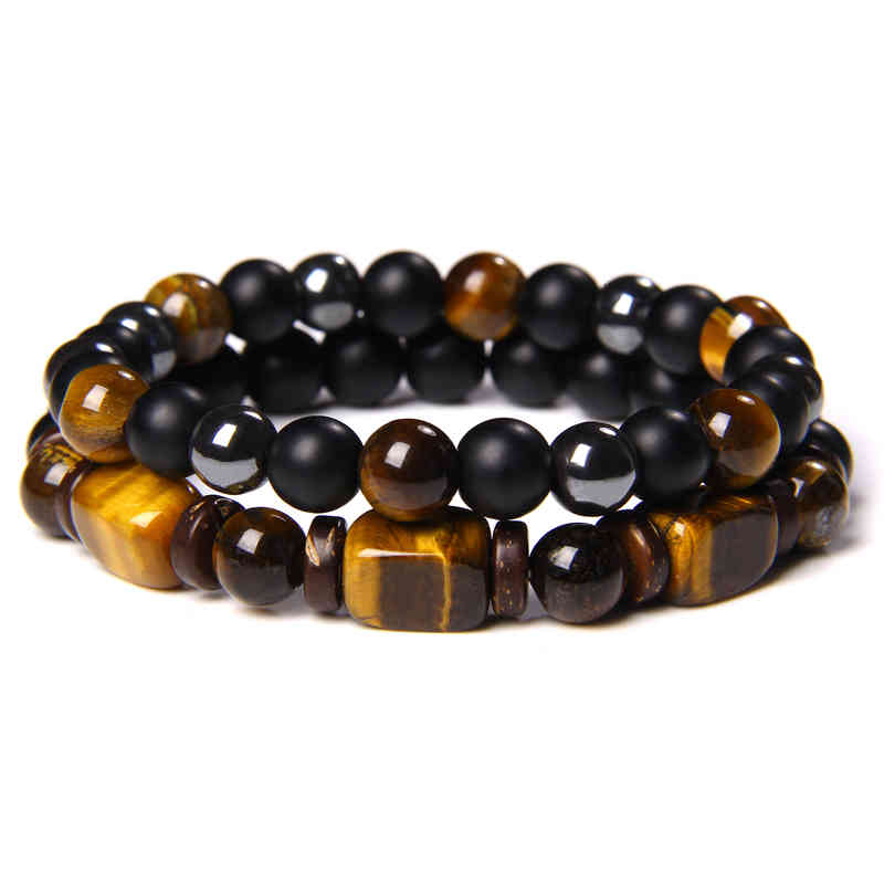 Fashion Men Bracelet Sets Tiger Eye Bracelets for Women Handmade Classic Natural Stone Energy Balance Exquisite Jewelry Gift