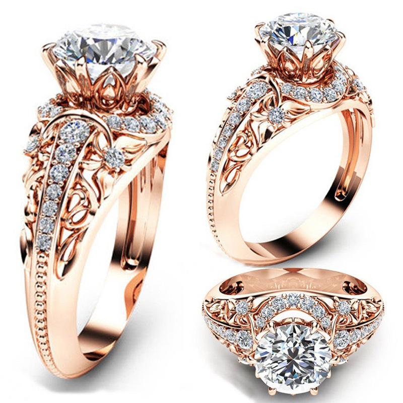 Cluster Rings 14K Rose Gold Color Microinlaid Diamond Ring Ladies With Box White Topaz Gemstone Anillos Bizuteria Cirle Dainty
Cluster Rings 14K Rose Gold Color Microinlaid Diamond Ring Ladies With Box White Topaz Gemstone Anillos Bizuteria Cirle Dainty