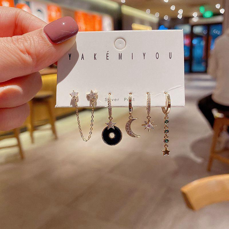 Mixed Styles Fashion Moon Star Dangle Drop Earrings Set for Women Gold Color Cubic Zirconia Jewelry
Mixed Styles Fashion Moon Star Dangle Drop Earrings Set for Women Gold Color Cubic Zirconia Jewelry