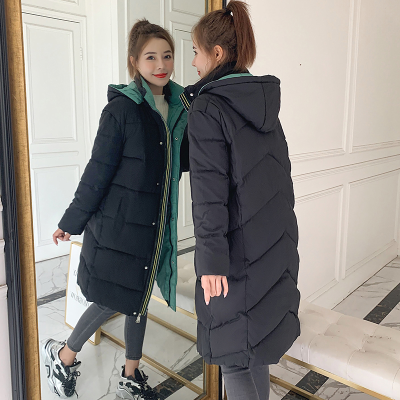 Winter women X-Long parkas female jacket solid thick warm removable hooded jackets coat snow outwear windproof parkas plus size 201201