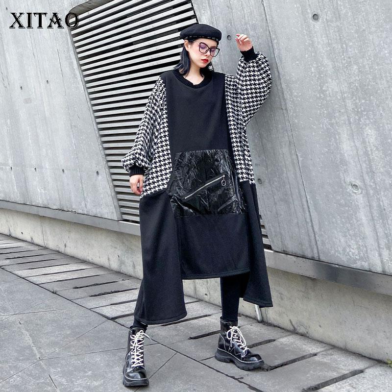 XITAO Hit Color Knitted Irregular Dress Women Fashion New 2020 Winter Winter Pullover Plaid Full Sleeve Pocket Dress ZY1816, Black zy1816
XITAO Hit Color Knitted Irregular Dress Women Fashion New 2020 Winter Winter Pullover Plaid Full Sleeve Pocket Dress ZY1816, Black zy1816