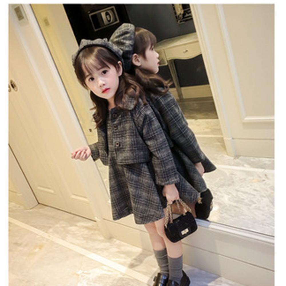 3PCS Toddler Girl Clothes Winter Kids Plaid Clothes Sets Girls Hats +Jackets +Dress Children Christmas Clothes Baby Fall OutfitsX1019