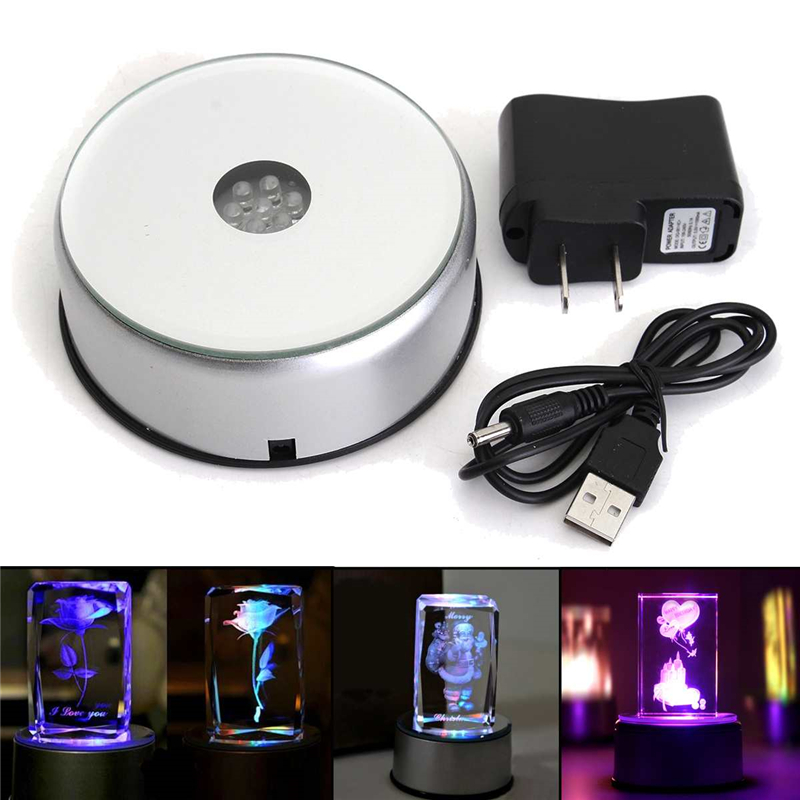 LED Colorful Luminous Base Light Laser Rotating Crystal Display Base Stand Holder with AC Adapter Glass Transparent Objects
LED Colorful Luminous Base Light Laser Rotating Crystal Display Base Stand Holder with AC Adapter Glass Transparent Objects