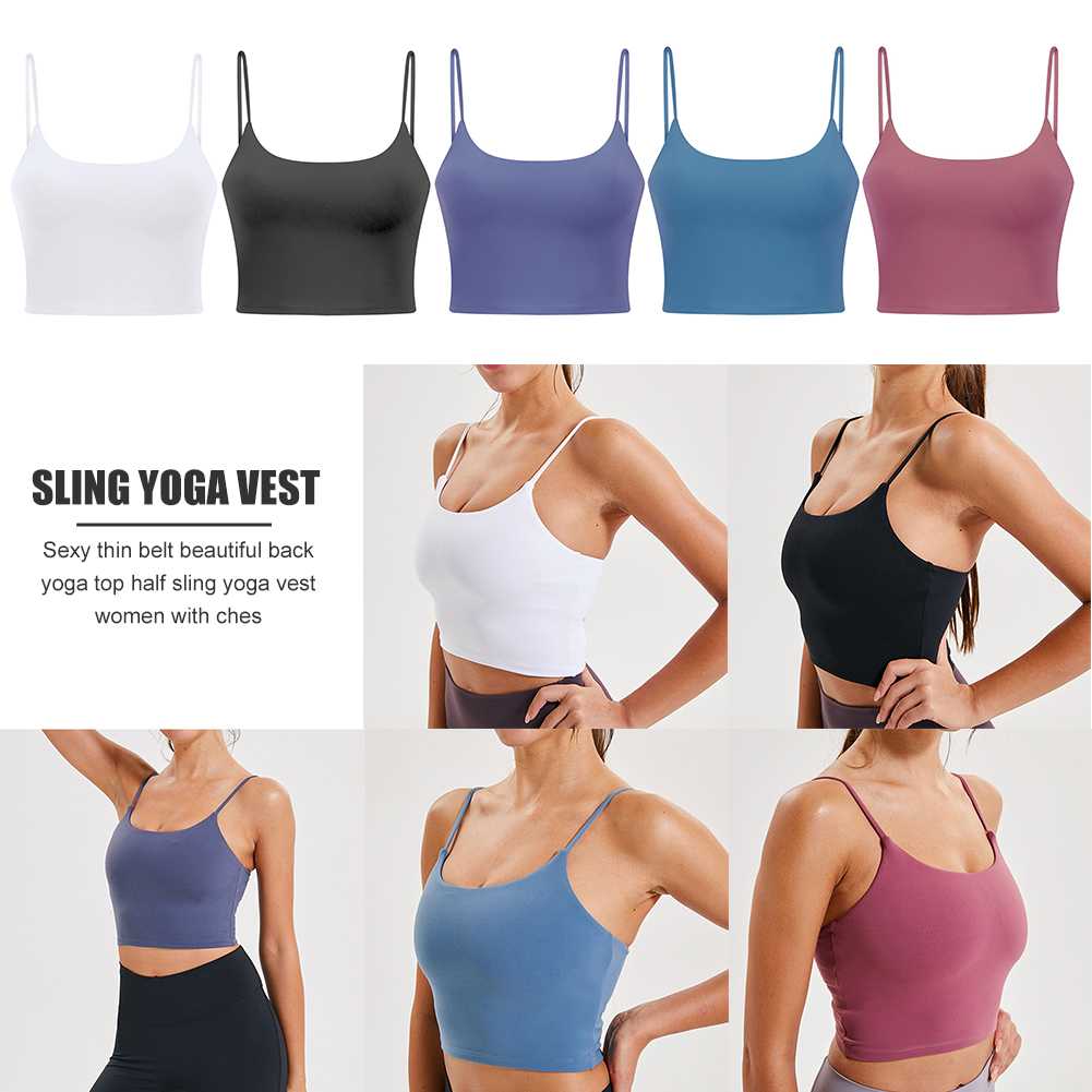 Sexy Solid Color Underwear Camisole Summer Women Padded Yoga Crop Tank Tops, Sky blues
Sexy Solid Color Underwear Camisole Summer Women Padded Yoga Crop Tank Tops, Sky blues