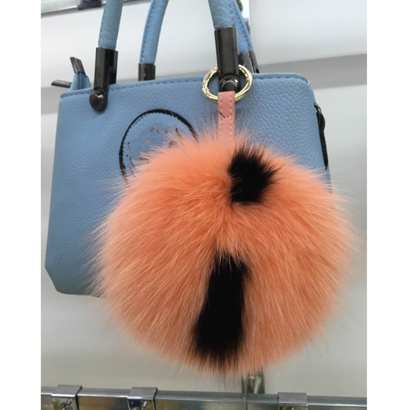 Custom 15cm Big Fluffy Bag Bugs Pompon Keychain Alphabet Fox Fur Ball Pom pom Key Chain Backpack Bag Purse Charms Gift T200804