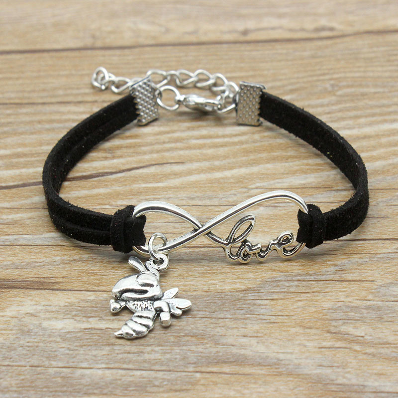 Infinity Love Bee Honeybee Charm Bracelet Suede Leather Adjustable Insect Bracelets Women Girl Minimalist Best Friends Jewelry
Infinity Love Bee Honeybee Charm Bracelet Suede Leather Adjustable Insect Bracelets Women Girl Minimalist Best Friends Jewelry