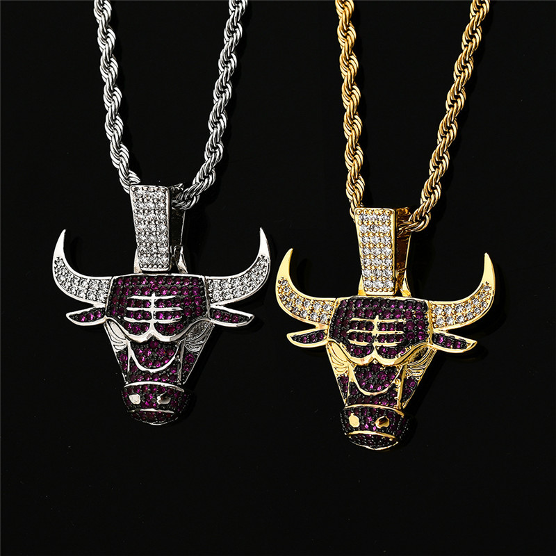 Iced Out Cattle Pendant Necklace Zircon Men's Charms Necklace Fashion Hip Hop Necklace Bling Jewelry Gifts
Iced Out Cattle Pendant Necklace Zircon Men's Charms Necklace Fashion Hip Hop Necklace Bling Jewelry Gifts