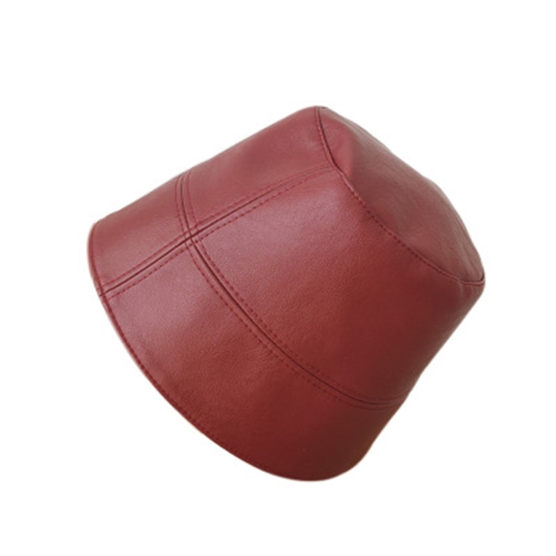 New Autumn Winter Women Hats Fashion Lady PU Leather Waterproof Bucket Rain Hat Foldable Fishmen Cap Wholesale 201104